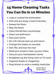 10-Minute Home Cleaning Tasks Cheat Sheet