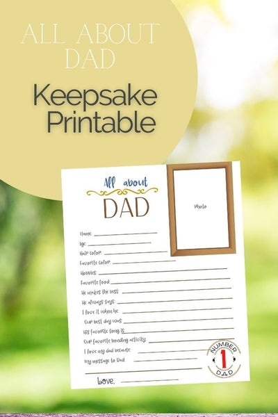 All About Dad Printable