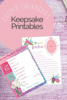 All About Grandma Keepsake Printable