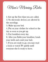 Mom's Morning Rules ~ Morning Routine for Kids
